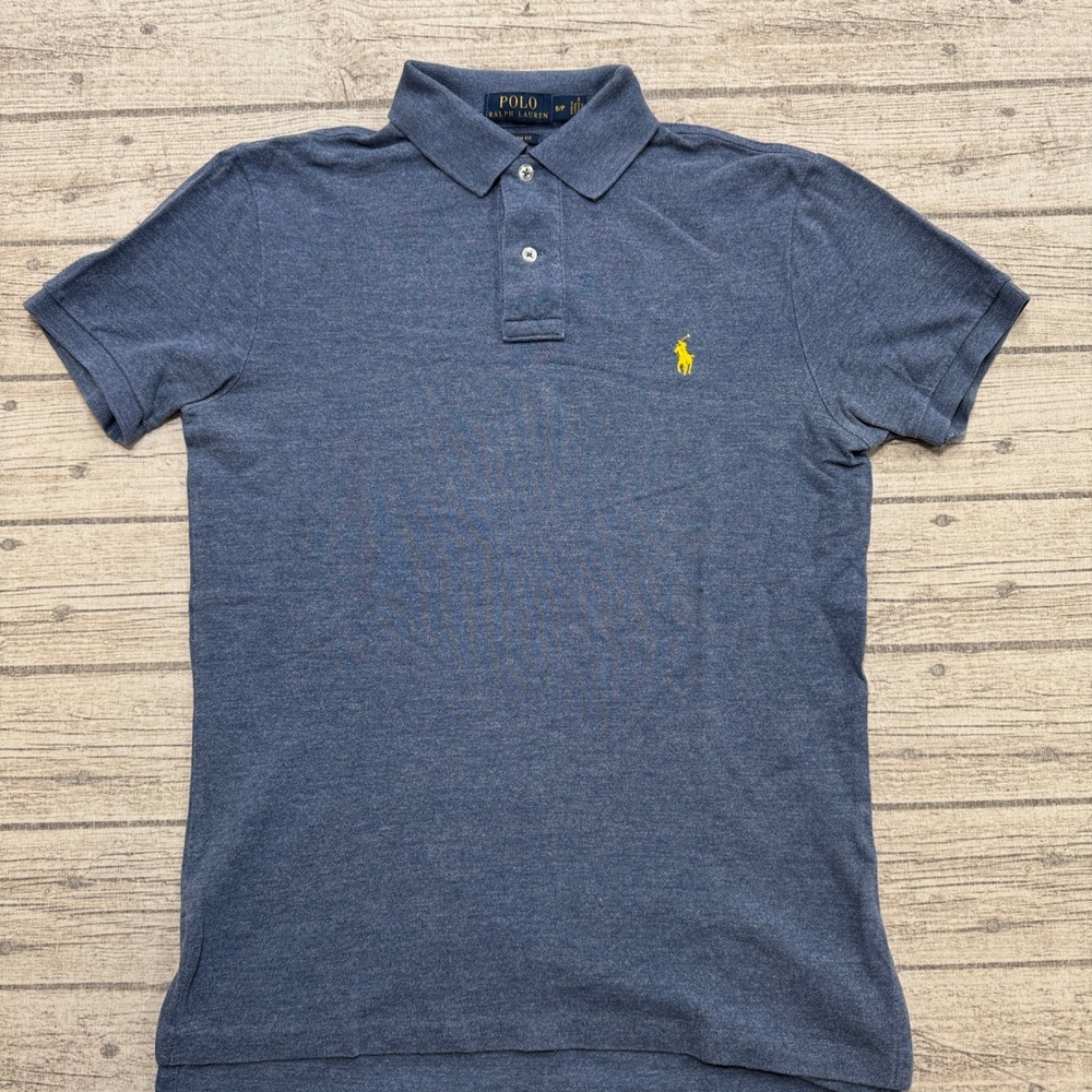Polo Ralph Lauren Shirt Men's Small Blue Custom Fit Athletic Short Sleeve Preppy